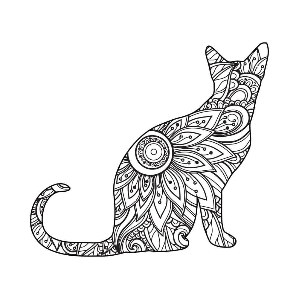 Dibujo para colorear: Mandalas de Gatos (Mandalas) #199966 - Dibujos para Colorear e Imprimir Gratis