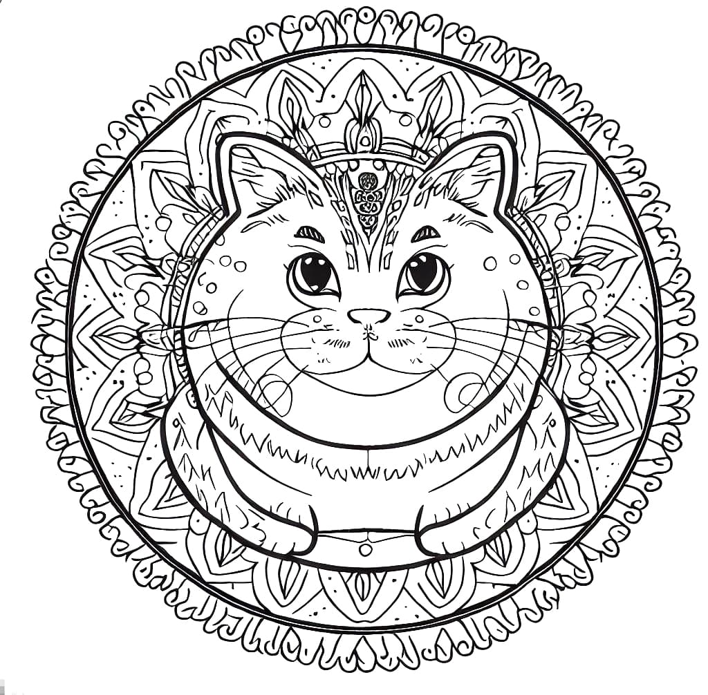 Dibujo gratuito Mandalas de Gatos #199971 de la coleccion Mandalas para imprimir