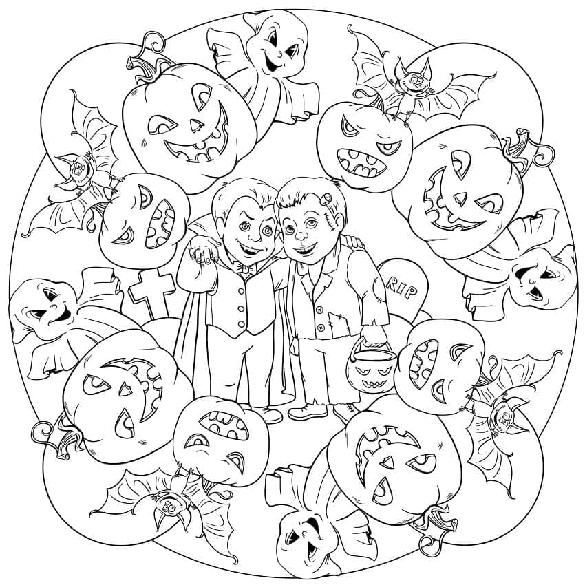Dibujo gratuito Mandalas de Halloween #202519 de la coleccion Mandalas para imprimir