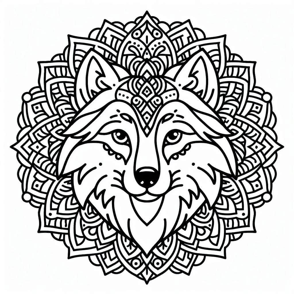 Dibujo para colorear: Mandalas de Lobos (Mandalas) #214295 - Dibujos para Colorear e Imprimir Gratis