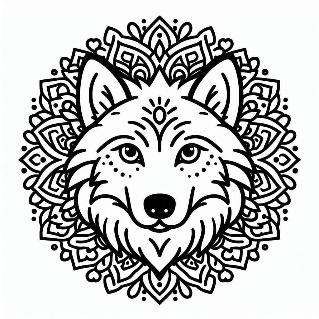 Dibujo para colorear: Mandalas de Lobos (Mandalas) #214296 - Dibujos para Colorear e Imprimir Gratis