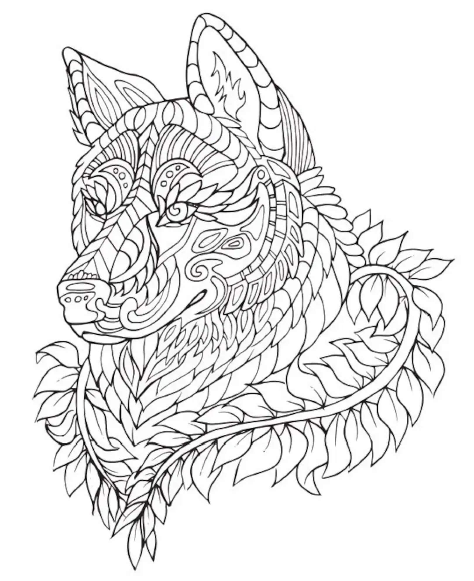Dibujo gratuito Mandalas de Lobos #214320 de la coleccion Mandalas para imprimir
