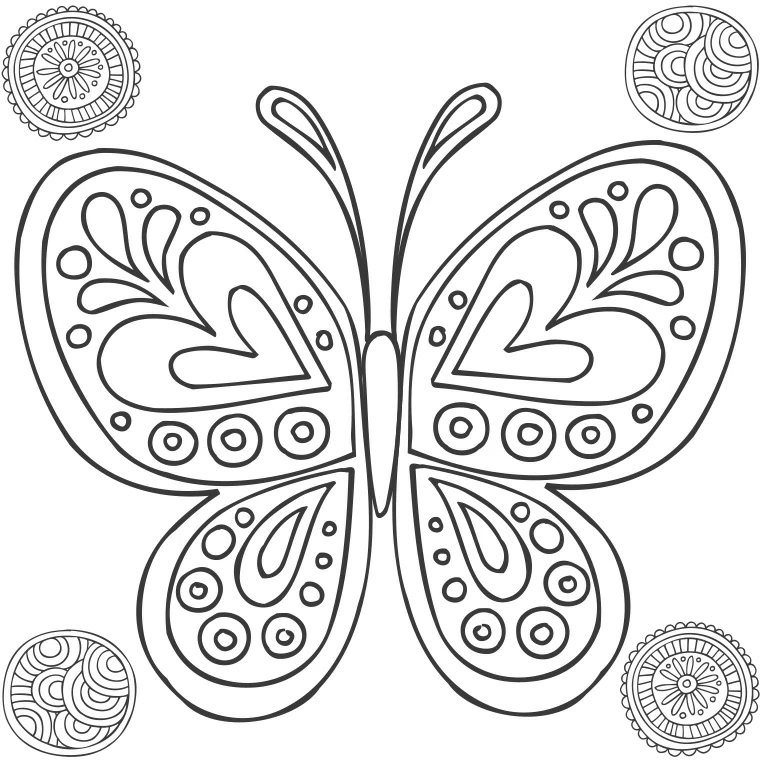 Dibujo para colorear: Mandalas de Mariposas (Mandalas) #117387 - Dibujos para Colorear e Imprimir Gratis