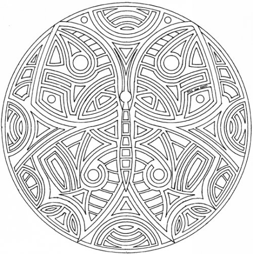 Dibujo para colorear: Mandalas de Mariposas (Mandalas) #117388 - Dibujos para Colorear e Imprimir Gratis