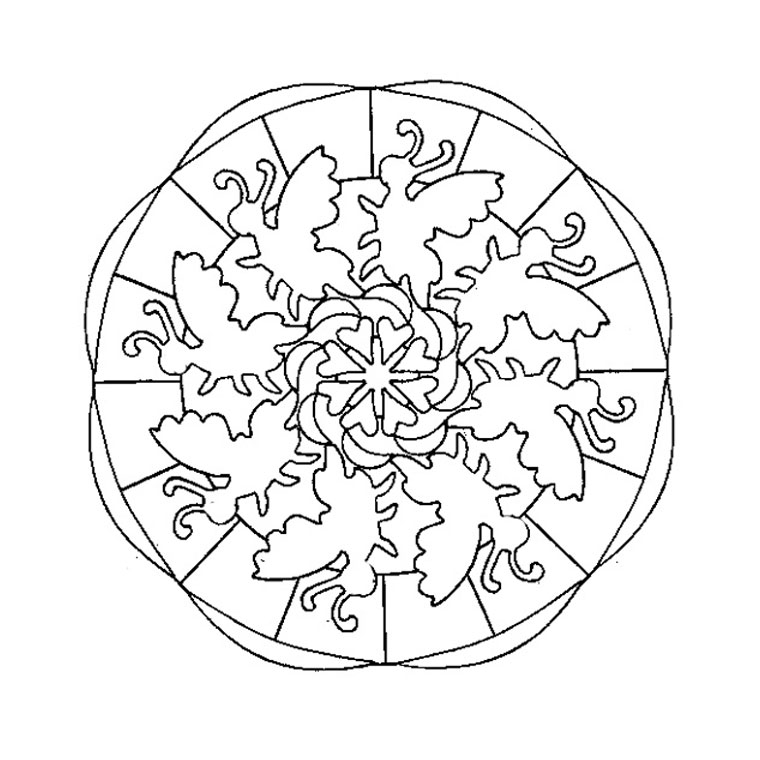 Dibujo para colorear: Mandalas de Mariposas (Mandalas) #117391 - Dibujos para Colorear e Imprimir Gratis
