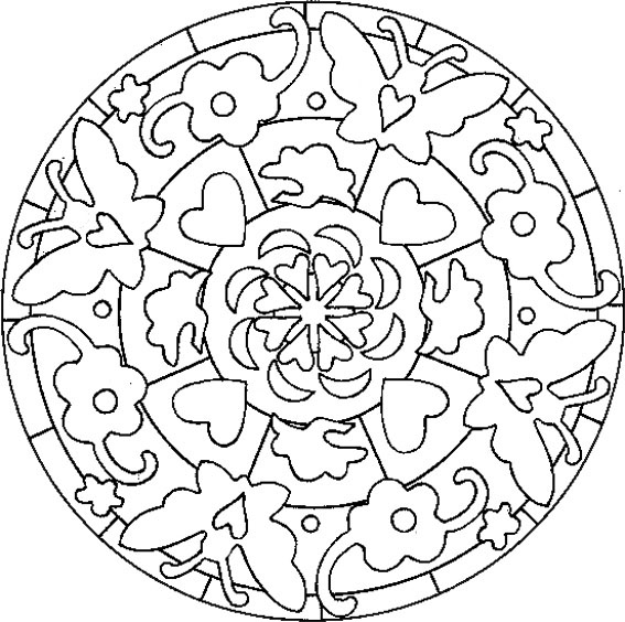 Dibujo para colorear: Mandalas de Mariposas (Mandalas) #117392 - Dibujos para Colorear e Imprimir Gratis