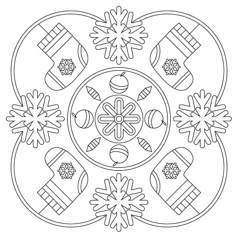 Dibujo gratuito Mandalas de Navidad #175378 de la coleccion Mandalas para imprimir