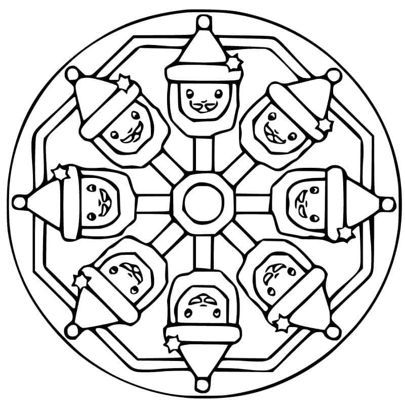 Dibujo gratuito Mandalas de Navidad #175381 de la coleccion Mandalas para imprimir