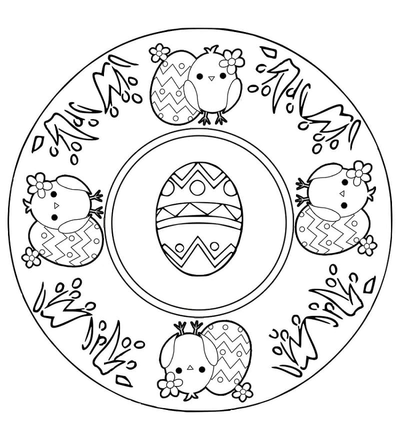 Dibujo gratuito Mandalas de Pascua #175291 de la coleccion Mandalas para imprimir