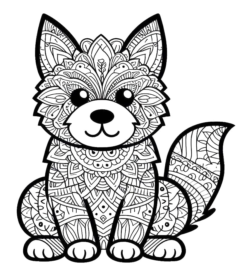 Dibujo gratuito Mandalas de Perros #211784 de la coleccion Mandalas para imprimir