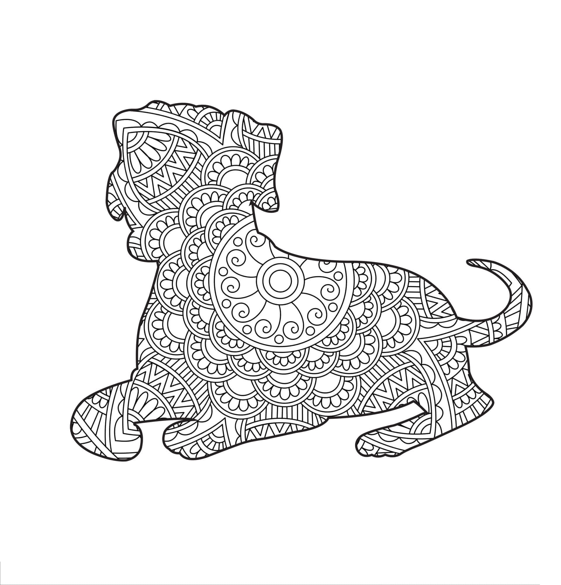 Dibujo gratuito Mandalas de Perros #211787 de la coleccion Mandalas para imprimir