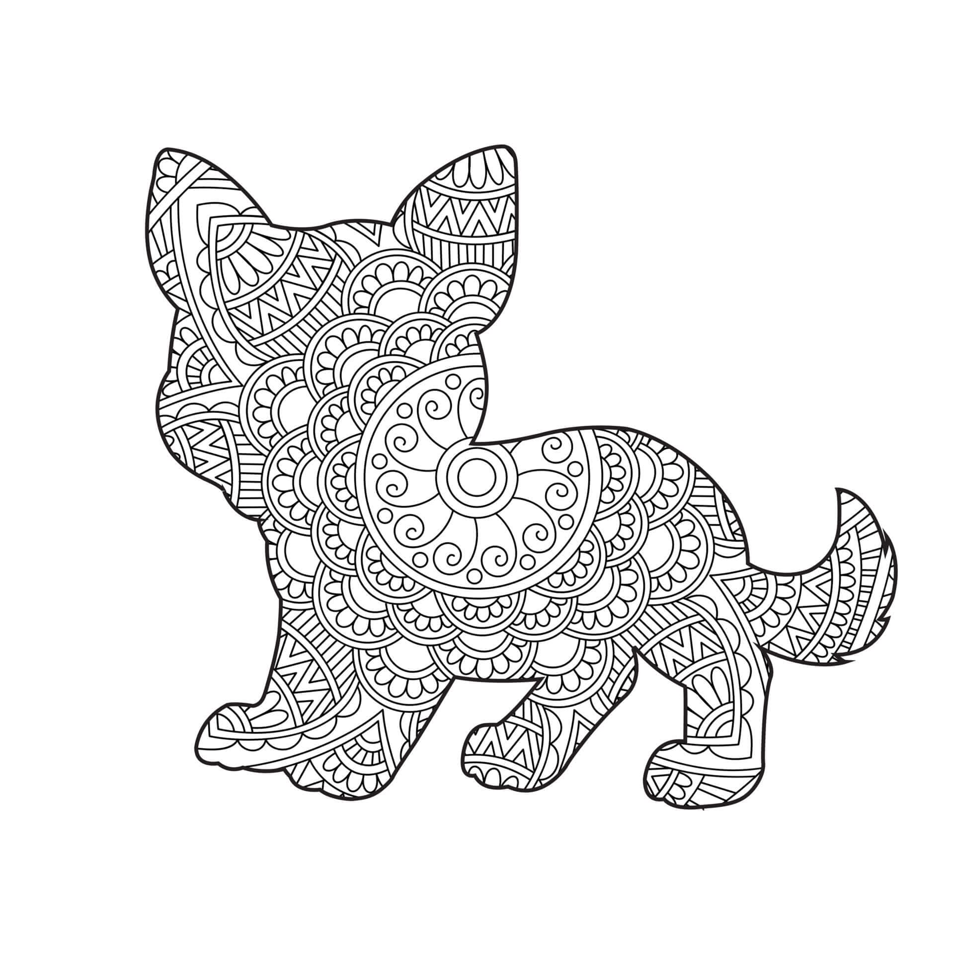 Dibujo gratuito Mandalas de Perros #211795 de la coleccion Mandalas para imprimir