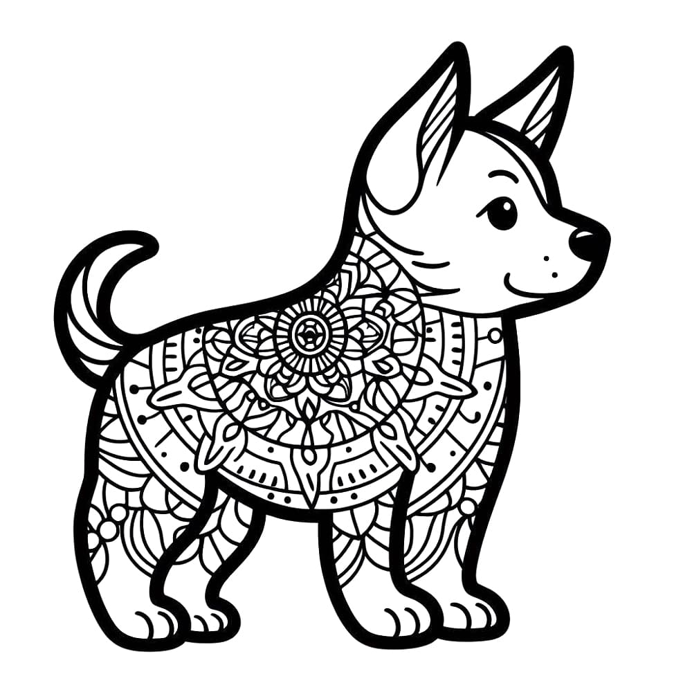Dibujo gratuito Mandalas de Perros #211800 de la coleccion Mandalas para imprimir