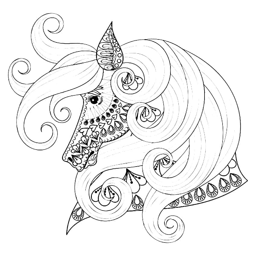 Dibujo gratuito Mandalas de Unicornio #174016 de la coleccion Mandalas para imprimir