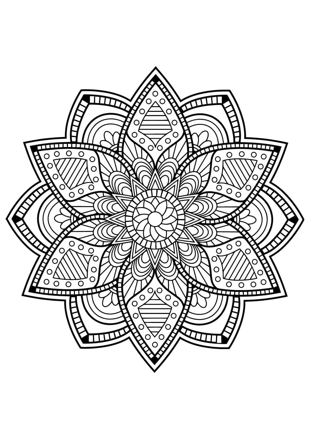 Dibujo gratuito Mandalas Difíciles #209905 de la coleccion Mandalas para imprimir