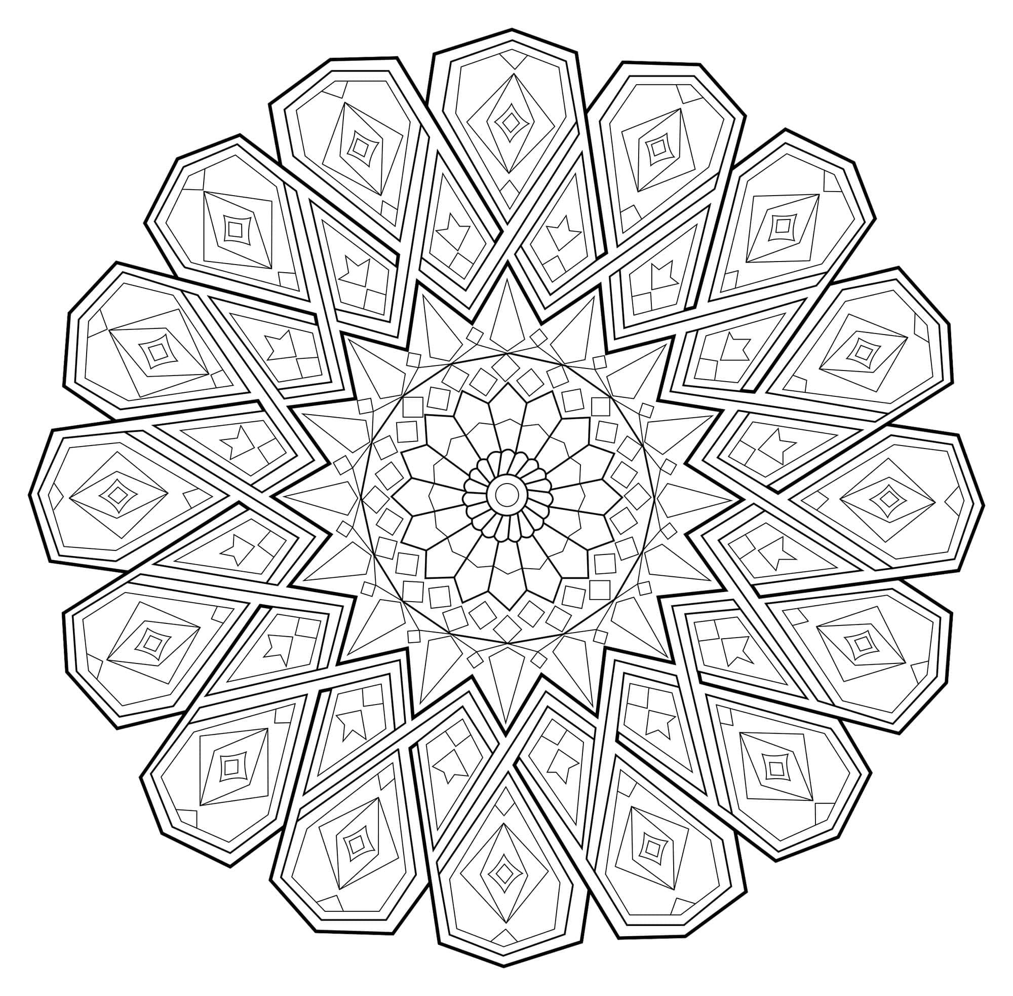 Dibujo gratuito Mandalas Difíciles #209931 de la coleccion Mandalas para imprimir