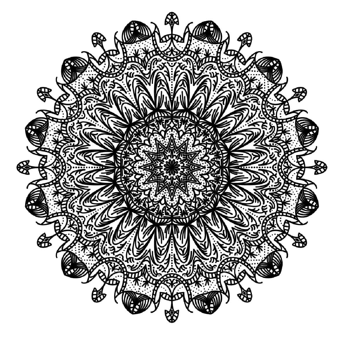 Dibujo gratuito Mandalas Difíciles #209935 de la coleccion Mandalas para imprimir