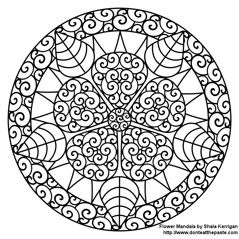 Dibujo para colorear: Mandalas Flores (Mandalas) #117036 - Dibujos para Colorear e Imprimir Gratis
