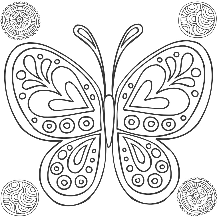 Dibujo para colorear: Mandalas Mariposa (Mandalas) #117387 - Dibujos para Colorear e Imprimir Gratis