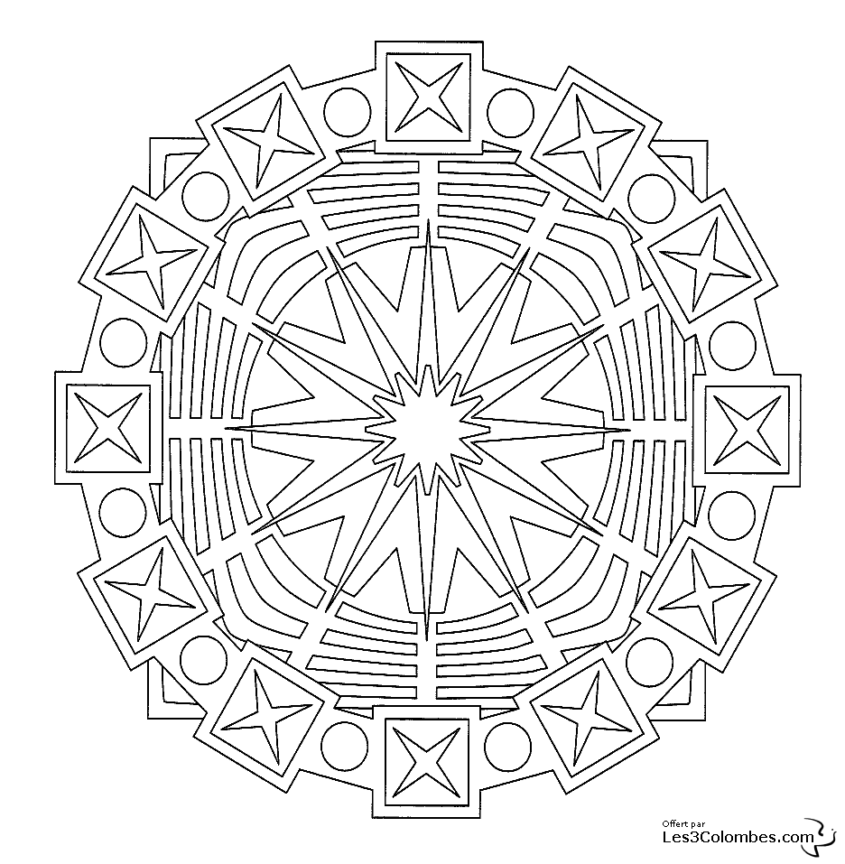 Dibujo para colorear: Mandalas para niños (Mandalas) #124133 - Dibujos para Colorear e Imprimir Gratis