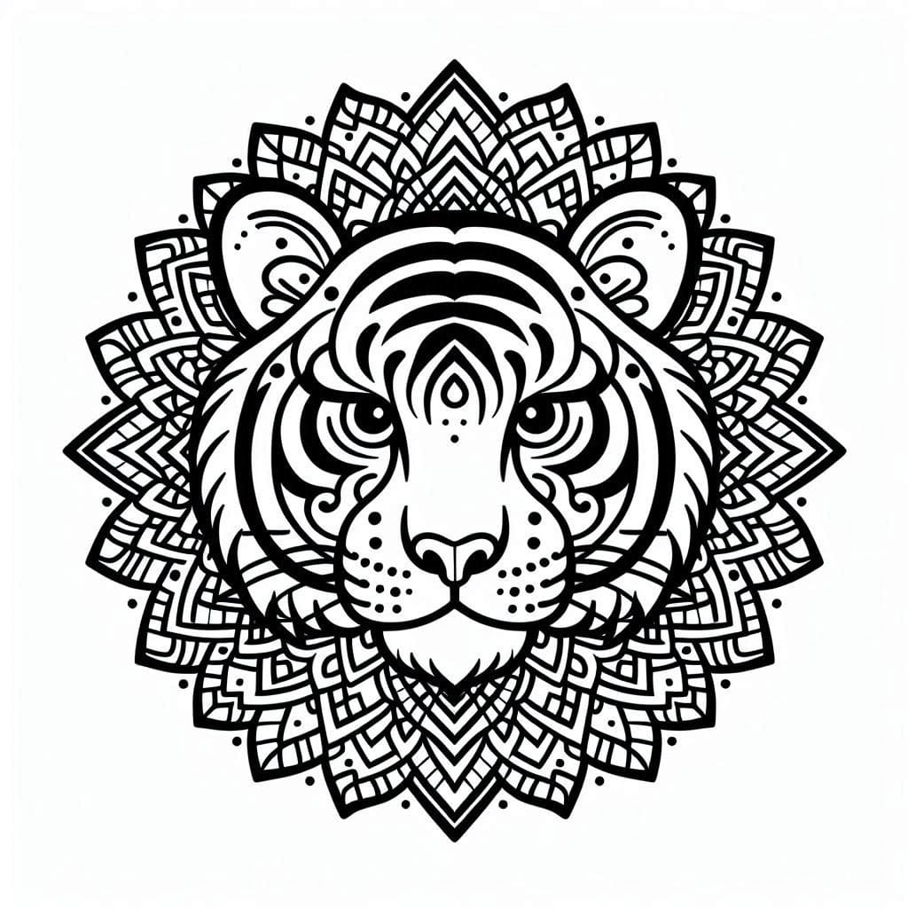 Dibujo gratuito Mandalas Tigre #221058 de la coleccion Mandalas para imprimir