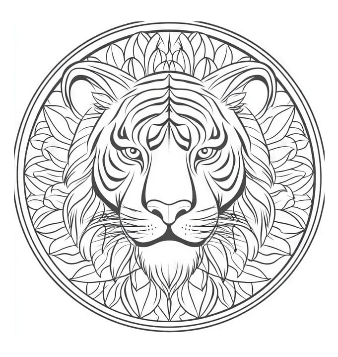 Dibujo para colorear: Mandalas Tigre (Mandalas) #221074 - Dibujos para Colorear e Imprimir Gratis