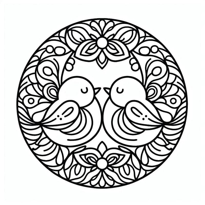 Dibujo gratuito Pájaro Mandala #221984 de la coleccion Mandalas para imprimir
