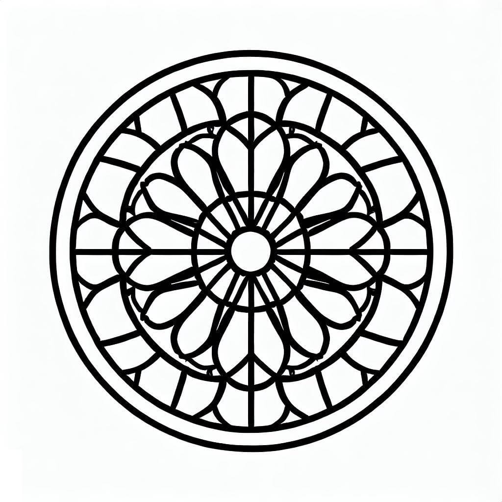 Dibujo gratuito Rosetón #193006 de la coleccion Mandalas para imprimir