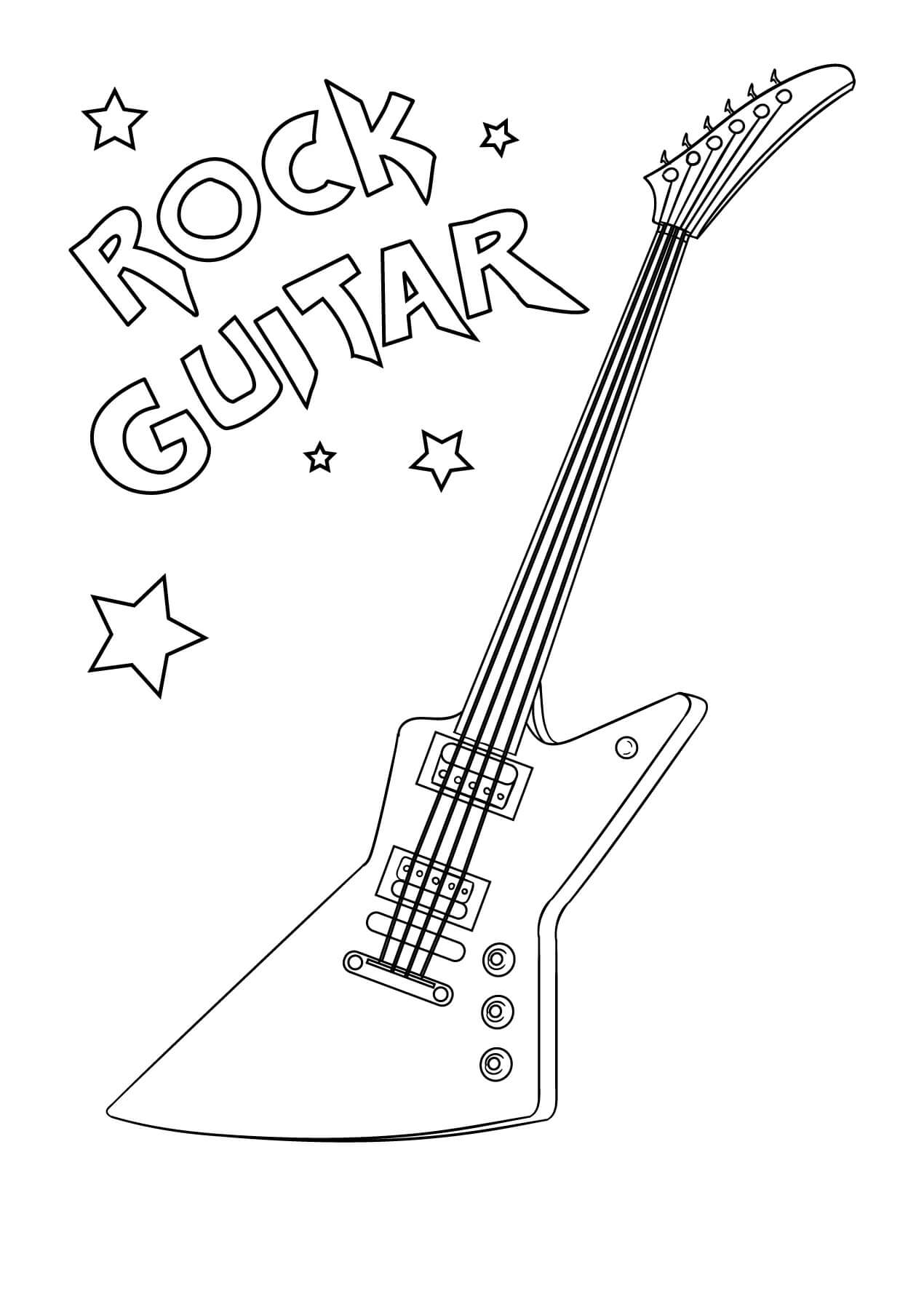 Dibujo gratuito Guitarra #173170 de la coleccion Música para imprimir