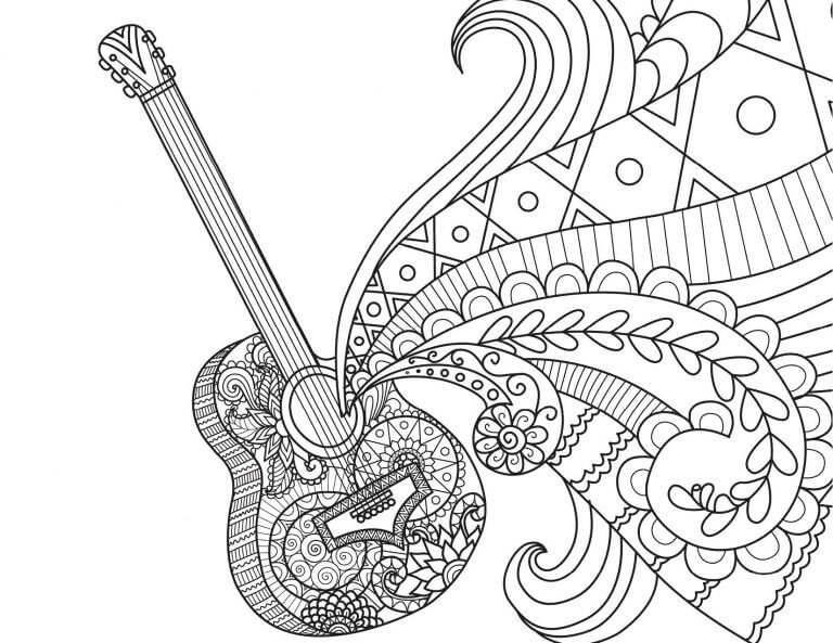 Dibujo para colorear: Guitarra (Música) #173187 - Dibujos para Colorear e Imprimir Gratis