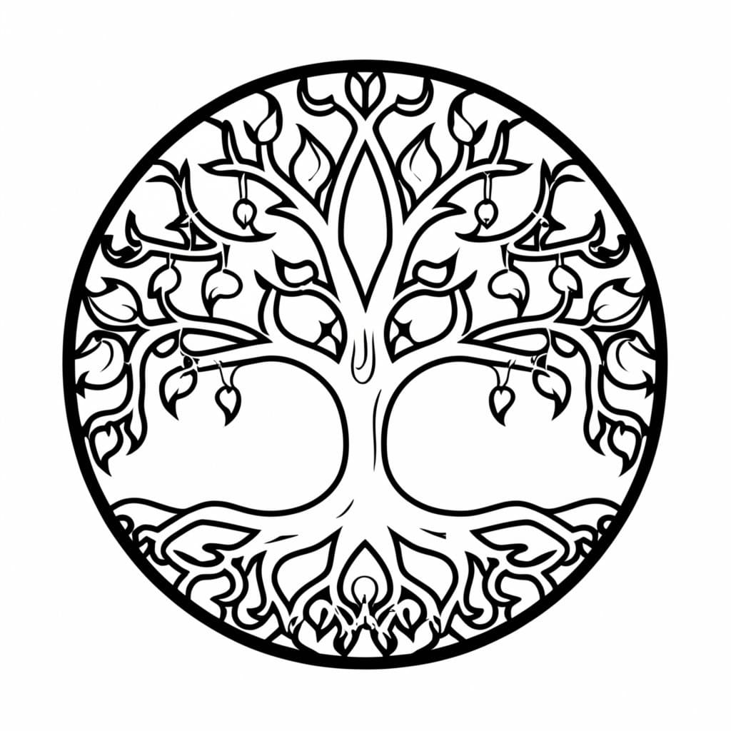Dibujo para colorear: Árbol de la Vida (Naturaleza y Estaciones) #214135 - Dibujos para Colorear e Imprimir Gratis