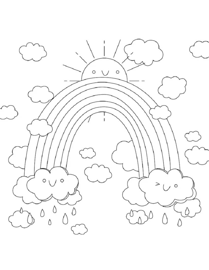 Dibujo gratuito Arcoíris #172382 de la coleccion Naturaleza y Estaciones para imprimir