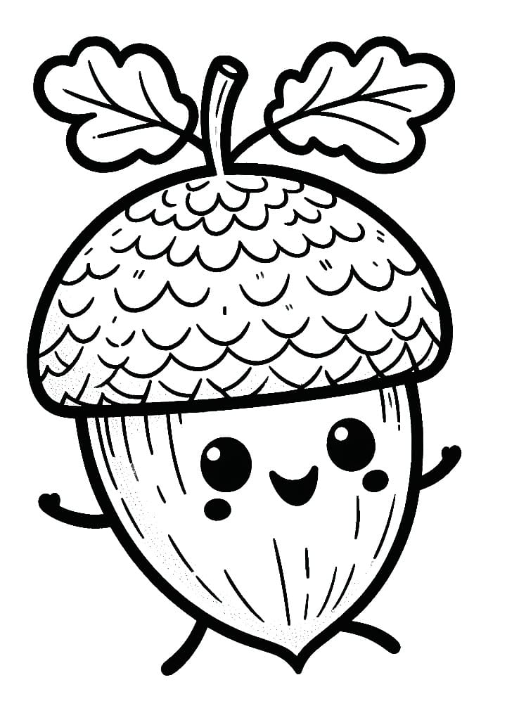 Dibujo para colorear: Bellota (Naturaleza y Estaciones) #218528 - Dibujos para Colorear e Imprimir Gratis