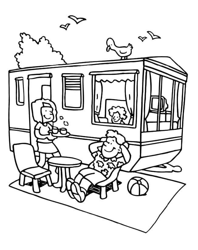 Dibujo gratuito Camping #207371 de la coleccion Naturaleza y Estaciones para imprimir