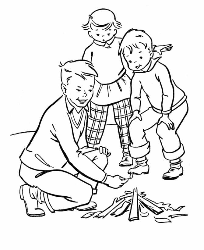 Dibujo gratuito Camping #207377 de la coleccion Naturaleza y Estaciones para imprimir