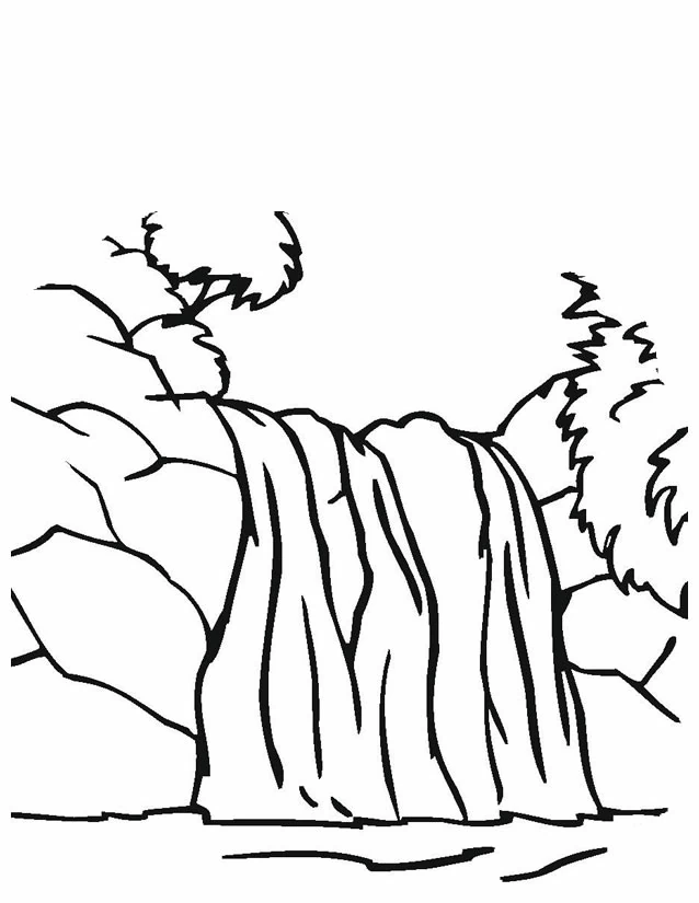 Dibujo gratuito Cascada #159769 de la coleccion Naturaleza y Estaciones para imprimir