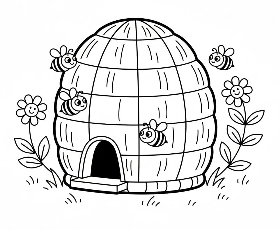 Dibujo gratuito Colmena #221606 de la coleccion Naturaleza y Estaciones para imprimir
