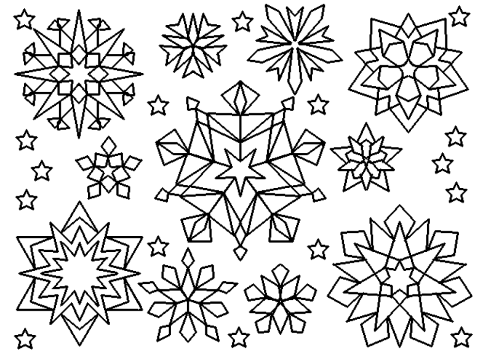 Dibujo para colorear: Copo de Nieve (Naturaleza y Estaciones) #160464 - Dibujos para Colorear e Imprimir Gratis
