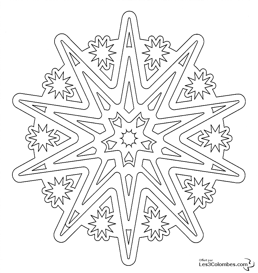 Dibujo para colorear: Copo de Nieve (Naturaleza y Estaciones) #160619 - Dibujos para Colorear e Imprimir Gratis