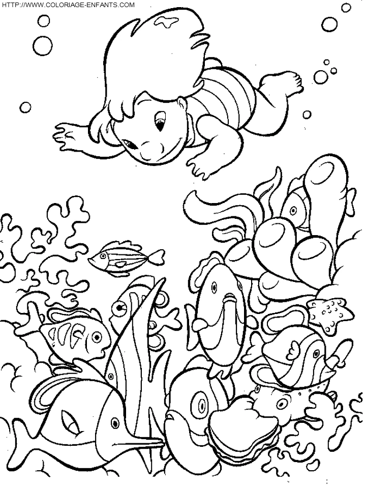 Dibujo gratuito Fondo Marino #160177 de la coleccion Naturaleza y Estaciones para imprimir