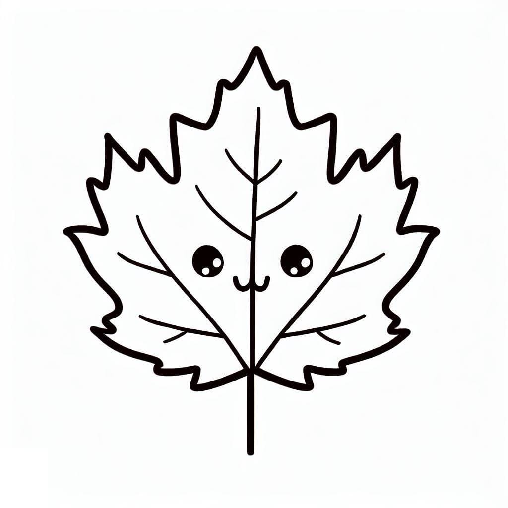 Dibujo para colorear: Hoja de Arce (Naturaleza y Estaciones) #190240 - Dibujos para Colorear e Imprimir Gratis