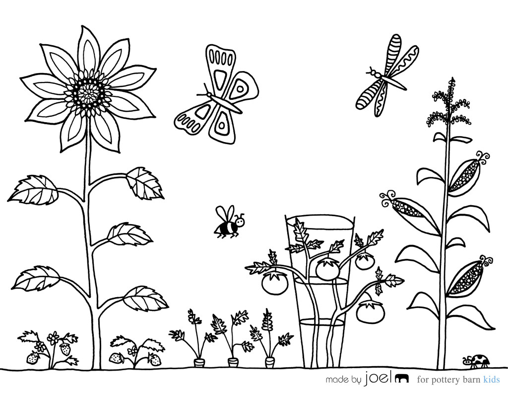 Dibujo para colorear: Jardín (Naturaleza y Estaciones) #166426 - Dibujos para Colorear e Imprimir Gratis