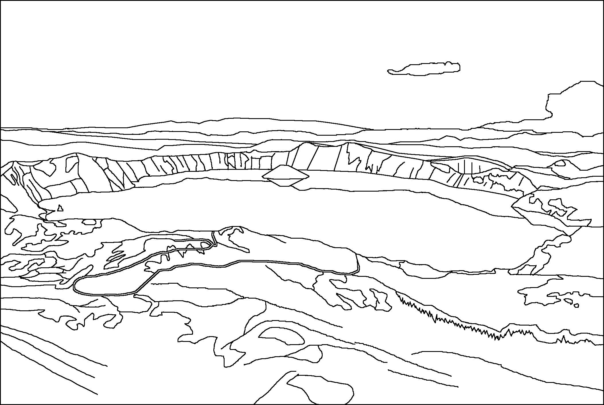 Dibujo para colorear: Lago (Naturaleza y Estaciones) #166072 - Dibujos para Colorear e Imprimir Gratis