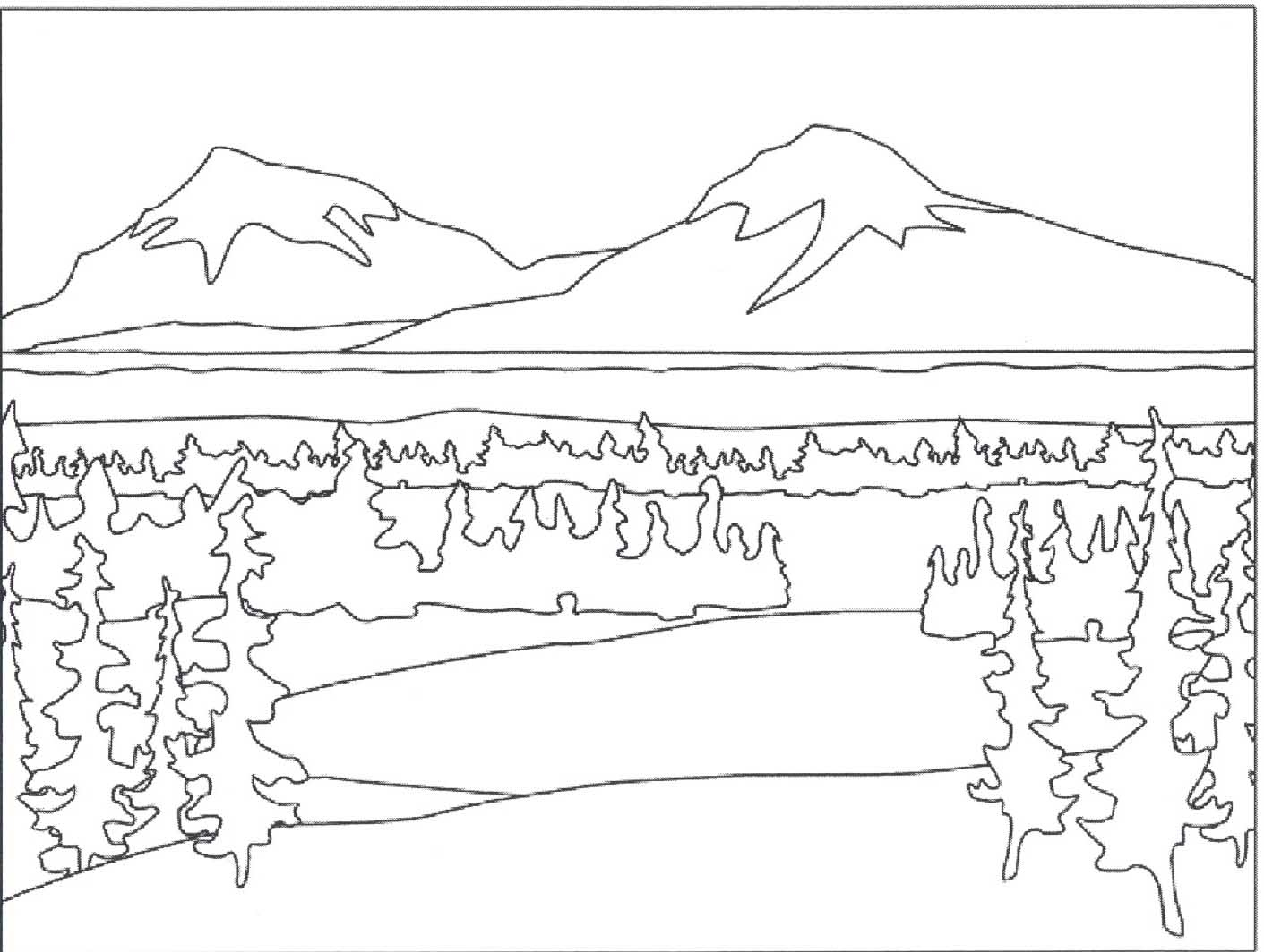 Dibujo para colorear: Lago (Naturaleza y Estaciones) #166211 - Dibujos para Colorear e Imprimir Gratis