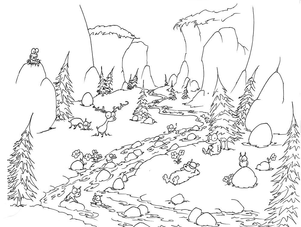 Dibujo para colorear: Lago (Naturaleza y Estaciones) #166225 - Dibujos para Colorear e Imprimir Gratis