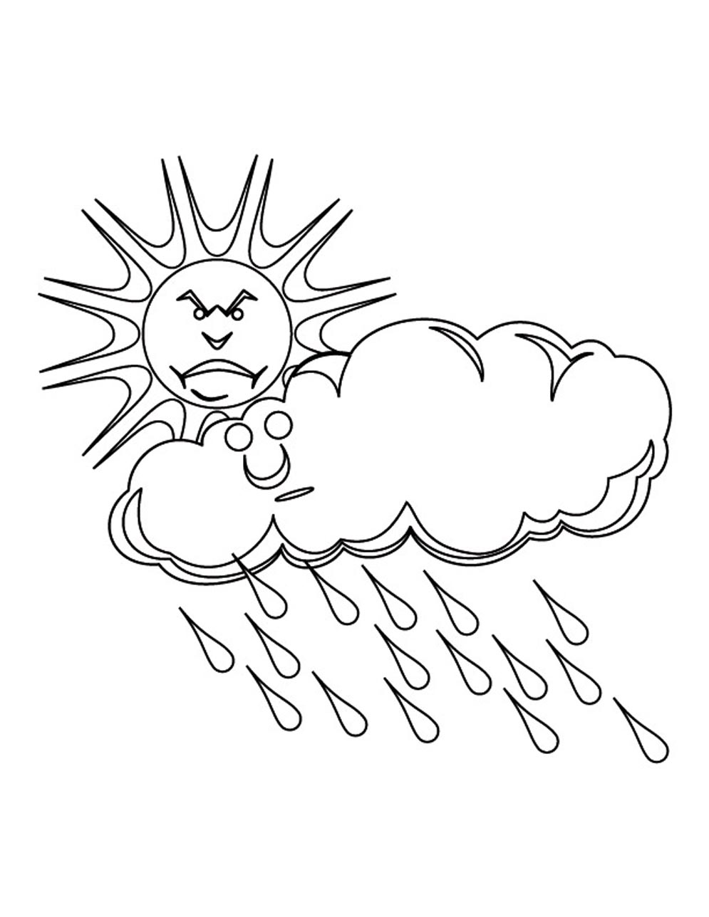 Dibujo para colorear: Lluvia (Naturaleza y Estaciones) #158268 - Dibujos para Colorear e Imprimir Gratis