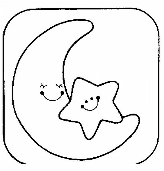 Dibujo para colorear: Luna (Naturaleza y Estaciones) #155585 - Dibujos para Colorear e Imprimir Gratis