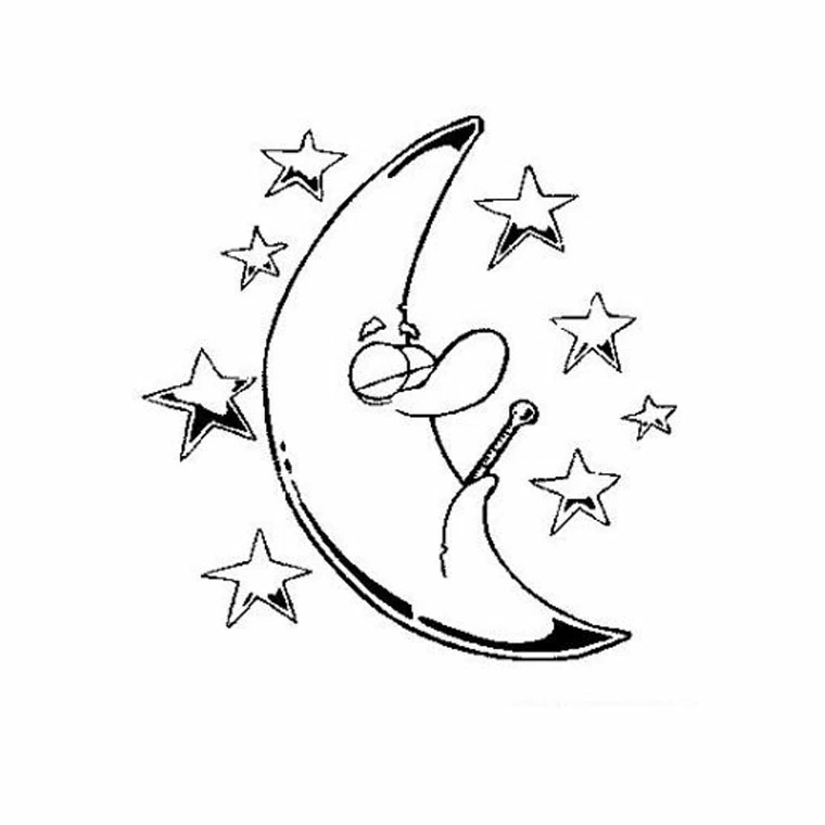 Dibujo gratuito Luna #155615 de la coleccion Naturaleza y Estaciones para imprimir