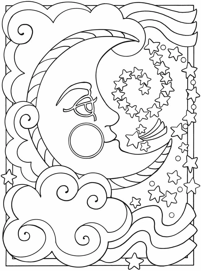 Dibujo gratuito Luna #155640 de la coleccion Naturaleza y Estaciones para imprimir