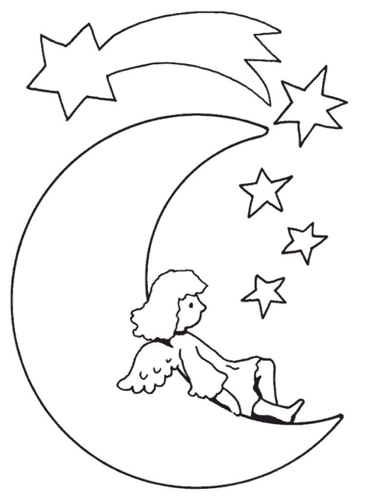 Dibujo gratuito Luna #188739 de la coleccion Naturaleza y Estaciones para imprimir